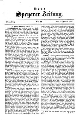 Neue Speyerer Zeitung Donnerstag 13. Januar 1853