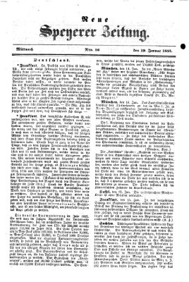 Neue Speyerer Zeitung Mittwoch 19. Januar 1853