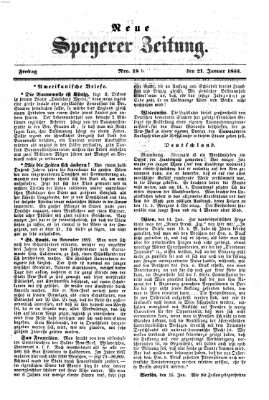 Neue Speyerer Zeitung Freitag 21. Januar 1853