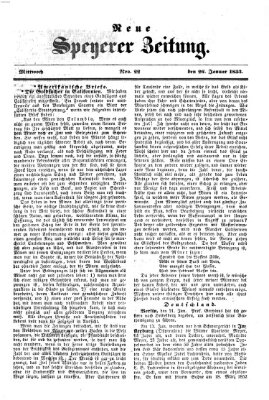 Neue Speyerer Zeitung Mittwoch 26. Januar 1853