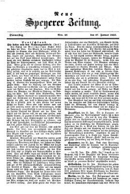 Neue Speyerer Zeitung Donnerstag 27. Januar 1853