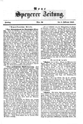 Neue Speyerer Zeitung Freitag 4. Februar 1853