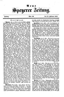 Neue Speyerer Zeitung Freitag 11. Februar 1853