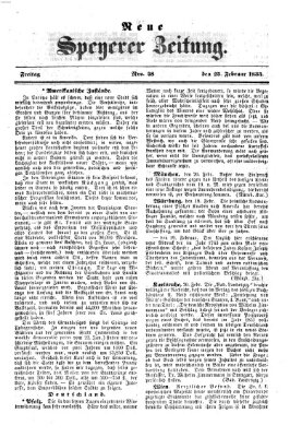 Neue Speyerer Zeitung Freitag 25. Februar 1853