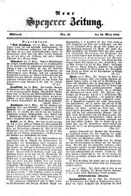 Neue Speyerer Zeitung Mittwoch 16. März 1853