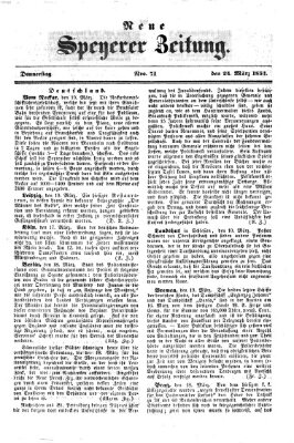 Neue Speyerer Zeitung Donnerstag 24. März 1853