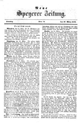 Neue Speyerer Zeitung Sonntag 27. März 1853