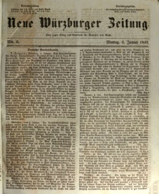 Neue Würzburger Zeitung Montag 6. Januar 1840