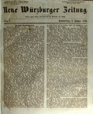 Neue Würzburger Zeitung Donnerstag 9. Januar 1840