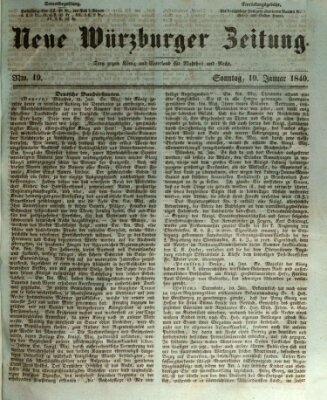 Neue Würzburger Zeitung Sonntag 19. Januar 1840