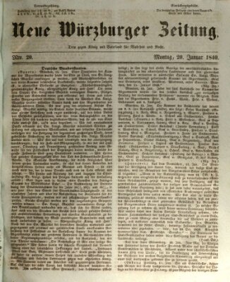 Neue Würzburger Zeitung Montag 20. Januar 1840