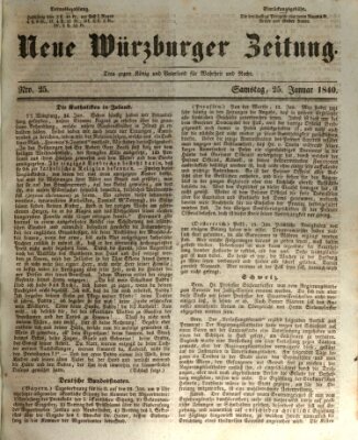 Neue Würzburger Zeitung Samstag 25. Januar 1840