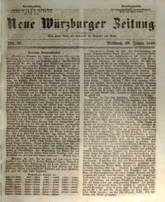 Neue Würzburger Zeitung Mittwoch 29. Januar 1840