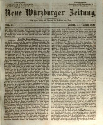 Neue Würzburger Zeitung Freitag 31. Januar 1840