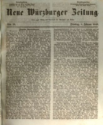 Neue Würzburger Zeitung Dienstag 4. Februar 1840