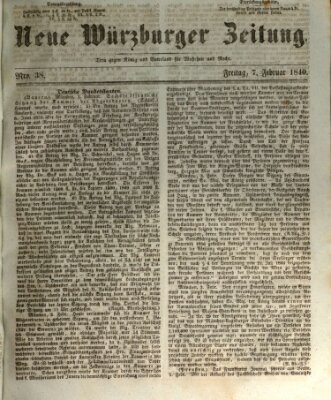 Neue Würzburger Zeitung Freitag 7. Februar 1840