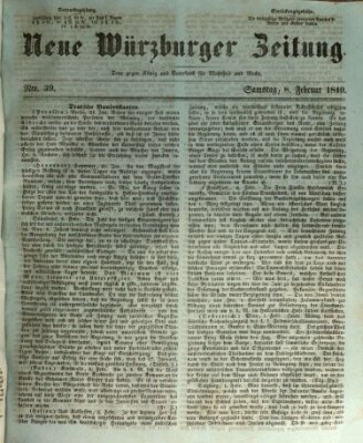 Neue Würzburger Zeitung Samstag 8. Februar 1840