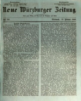 Neue Würzburger Zeitung Mittwoch 19. Februar 1840