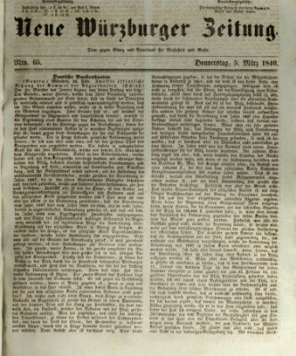 Neue Würzburger Zeitung Donnerstag 5. März 1840