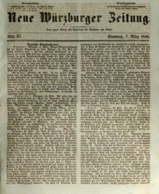 Neue Würzburger Zeitung Samstag 7. März 1840