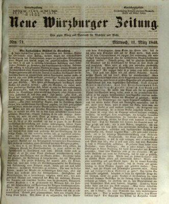 Neue Würzburger Zeitung Mittwoch 11. März 1840