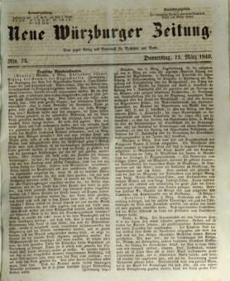 Neue Würzburger Zeitung Donnerstag 12. März 1840