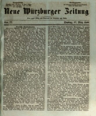 Neue Würzburger Zeitung Dienstag 17. März 1840