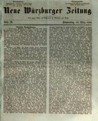 Neue Würzburger Zeitung Donnerstag 19. März 1840