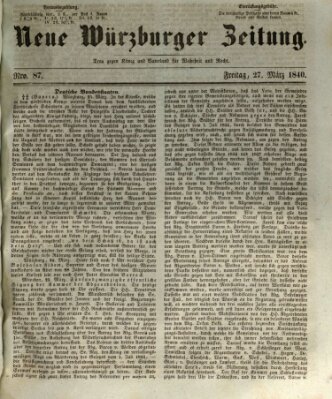 Neue Würzburger Zeitung Freitag 27. März 1840