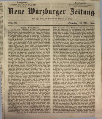 Neue Würzburger Zeitung Samstag 28. März 1840