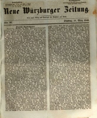 Neue Würzburger Zeitung Dienstag 31. März 1840