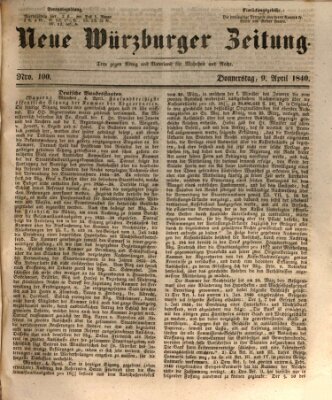 Neue Würzburger Zeitung Donnerstag 9. April 1840