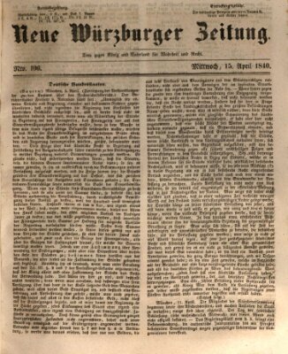 Neue Würzburger Zeitung Mittwoch 15. April 1840