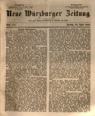 Neue Würzburger Zeitung Freitag 24. April 1840