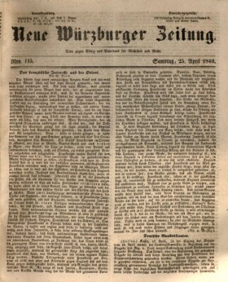 Neue Würzburger Zeitung Samstag 25. April 1840