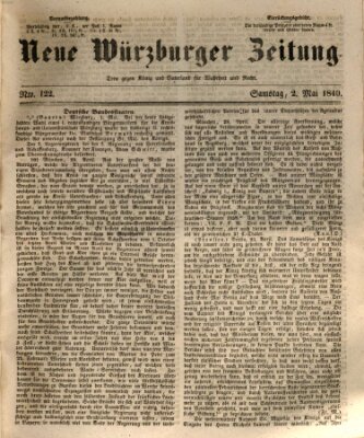 Neue Würzburger Zeitung Samstag 2. Mai 1840