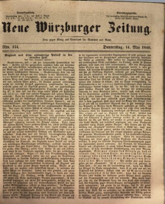 Neue Würzburger Zeitung Donnerstag 14. Mai 1840