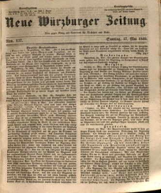 Neue Würzburger Zeitung Sonntag 17. Mai 1840