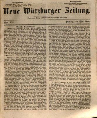 Neue Würzburger Zeitung Montag 18. Mai 1840