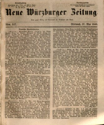 Neue Würzburger Zeitung Mittwoch 27. Mai 1840