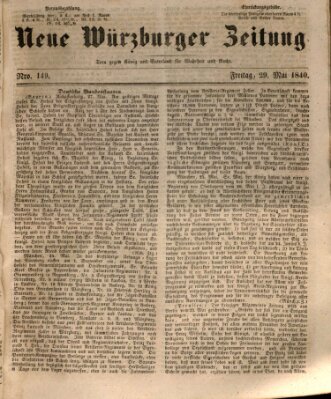 Neue Würzburger Zeitung Freitag 29. Mai 1840