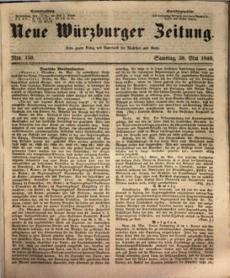 Neue Würzburger Zeitung Samstag 30. Mai 1840