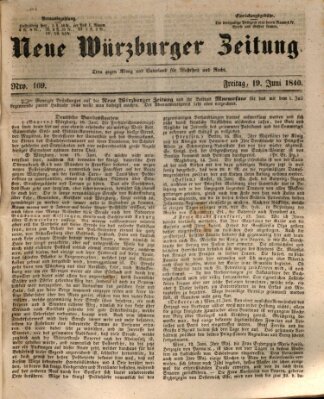 Neue Würzburger Zeitung Freitag 19. Juni 1840