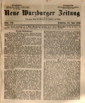 Neue Würzburger Zeitung Samstag 20. Juni 1840