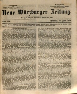 Neue Würzburger Zeitung Samstag 27. Juni 1840