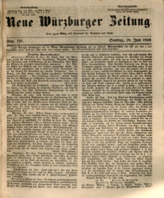 Neue Würzburger Zeitung Sonntag 28. Juni 1840