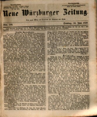 Neue Würzburger Zeitung Dienstag 30. Juni 1840