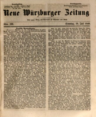 Neue Würzburger Zeitung Sonntag 19. Juli 1840