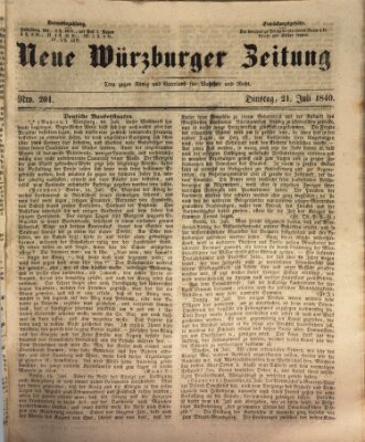 Neue Würzburger Zeitung Dienstag 21. Juli 1840