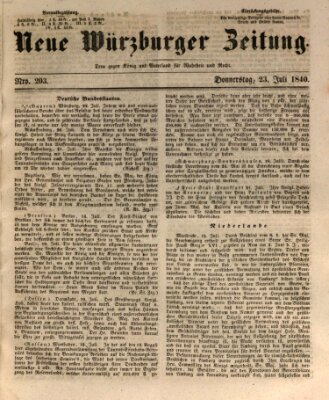 Neue Würzburger Zeitung Donnerstag 23. Juli 1840